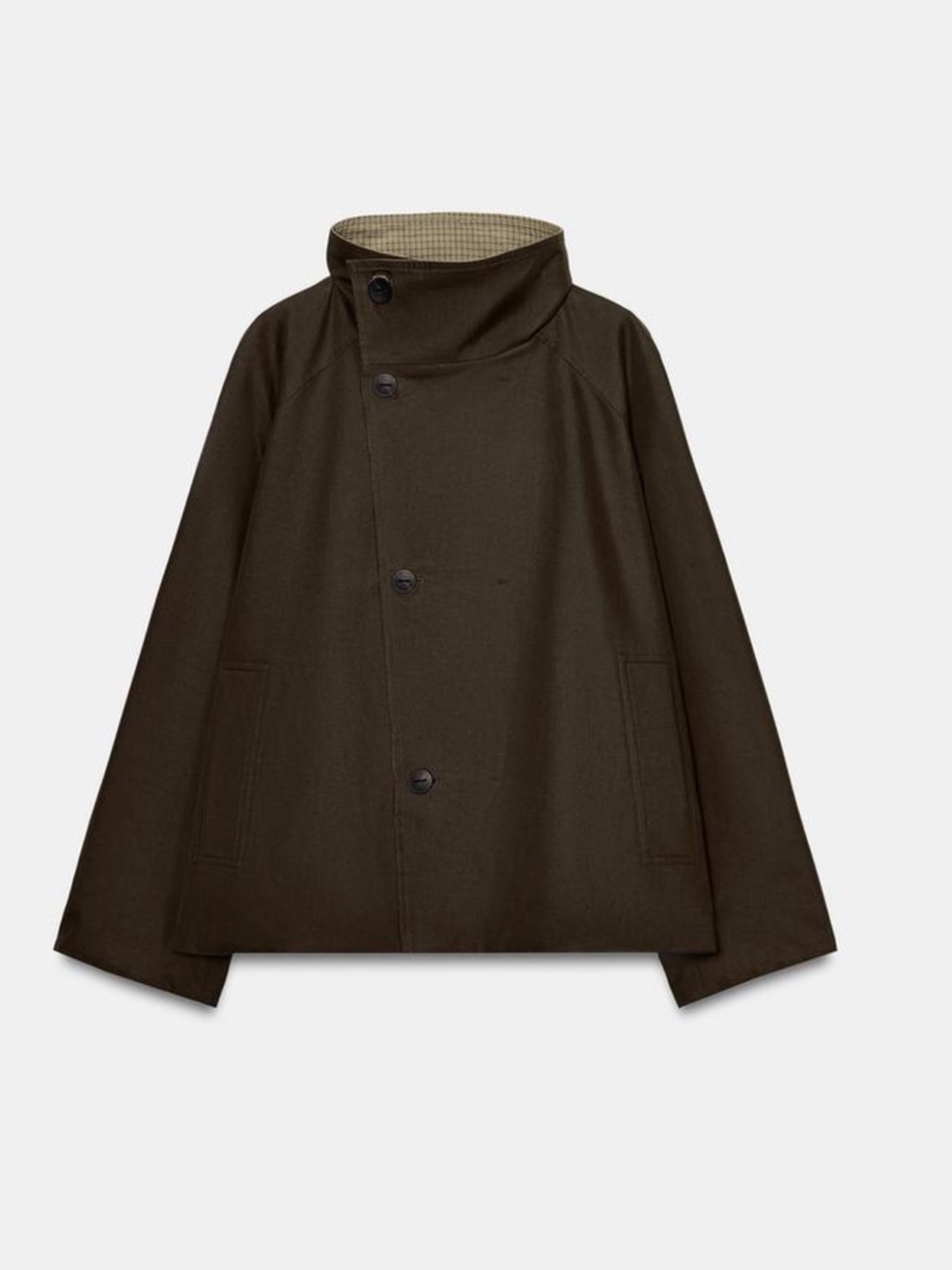 Zara Plaid Bomber Jacket In Light Brown — image 3 of 6